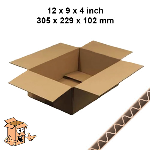 Cardboard A4 postal boxes 12x9x4″ single wall box